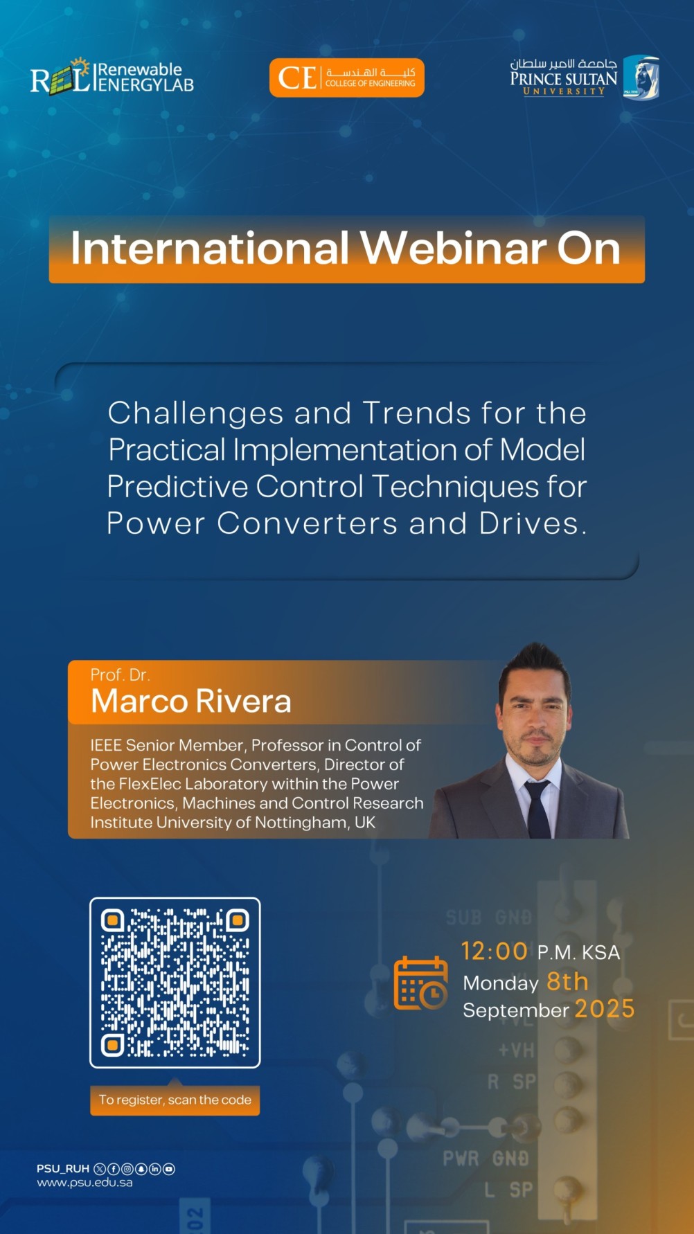 International Webinar on Challenges and Trends for the Practical Implementation of Model Predictive Control Techniques for Power Converters and Drives