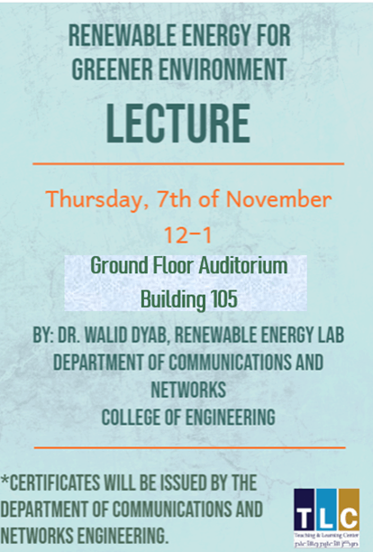 Renewable energy for greener environment (workshop)