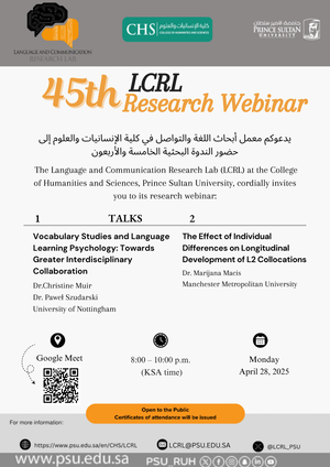 45th LCRL Research Webinar