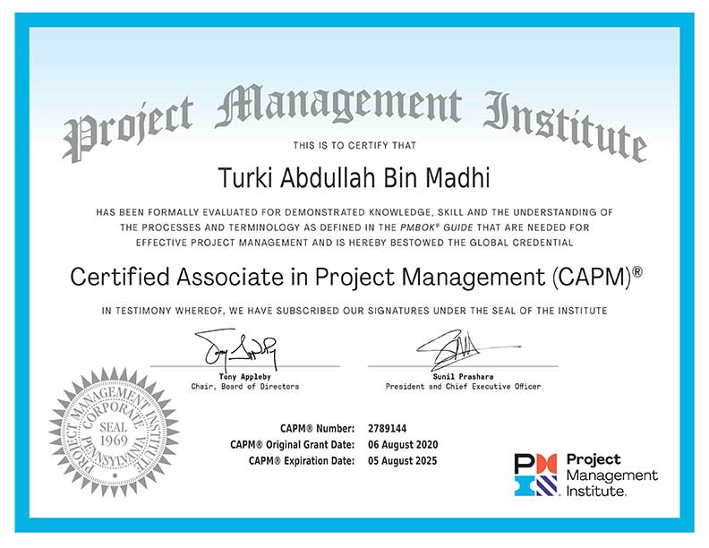 Title: Student acheived as CAPM ceritifed
