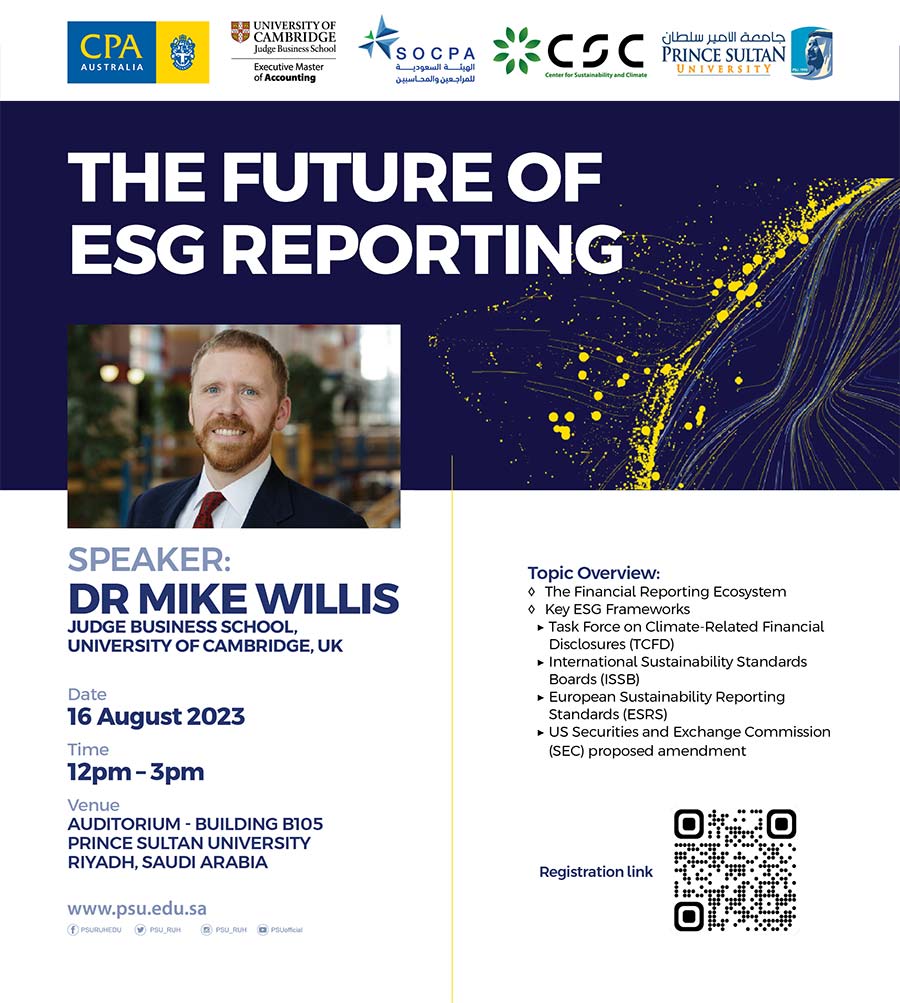 Prince Sultan University to Host Future of ESG Reporting Masterclass in Riyadh