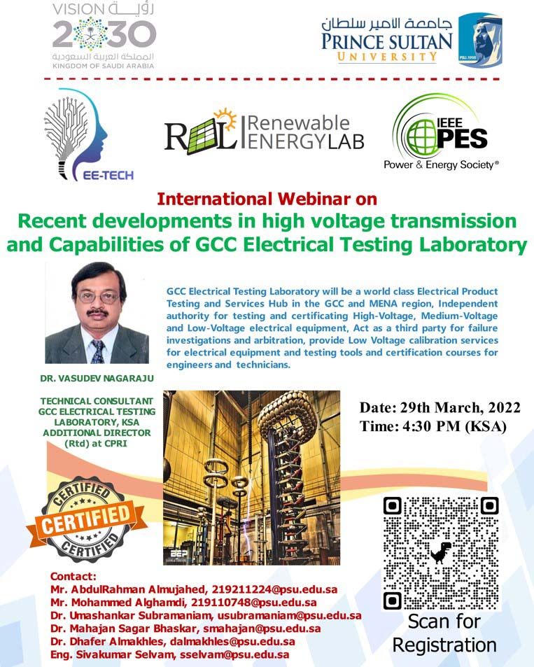International webinar - Recent Developments in High Voltage Transmission and Capabilities of GCC Electrical Testing Laboratory