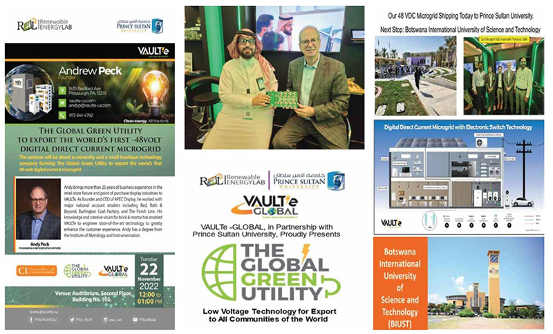 The Global Green Utility by VAULTe in collaboration with Prince Sultan University on November 22, 2022, at Building No. 105.