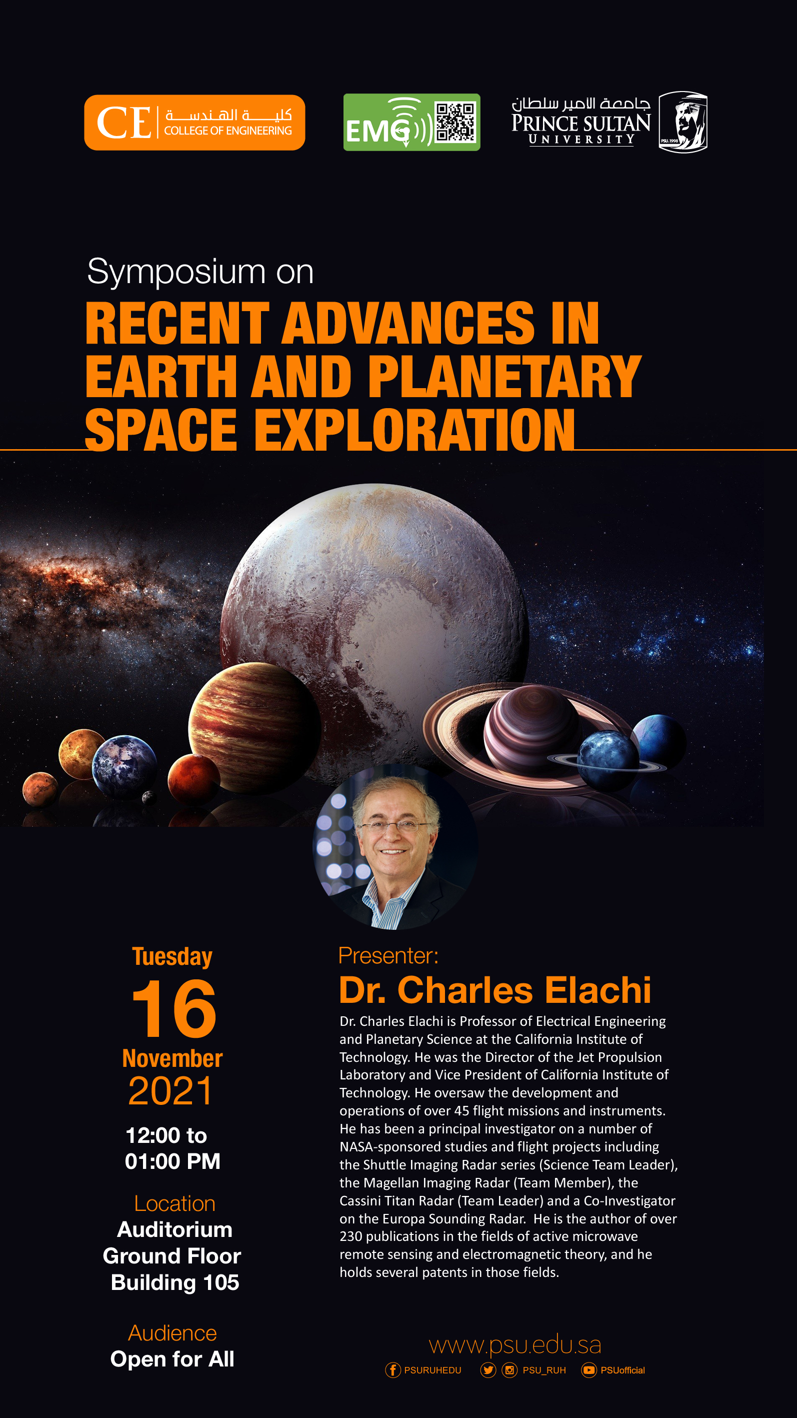 Symposium: Recent Advances in Earth and Planetary Space Exploration