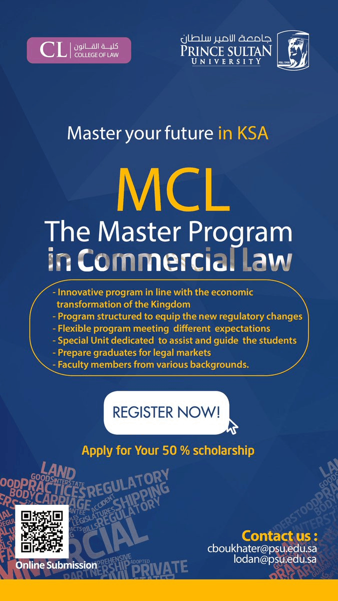 Registration is Now Open for the Master Program in Commercial Law
